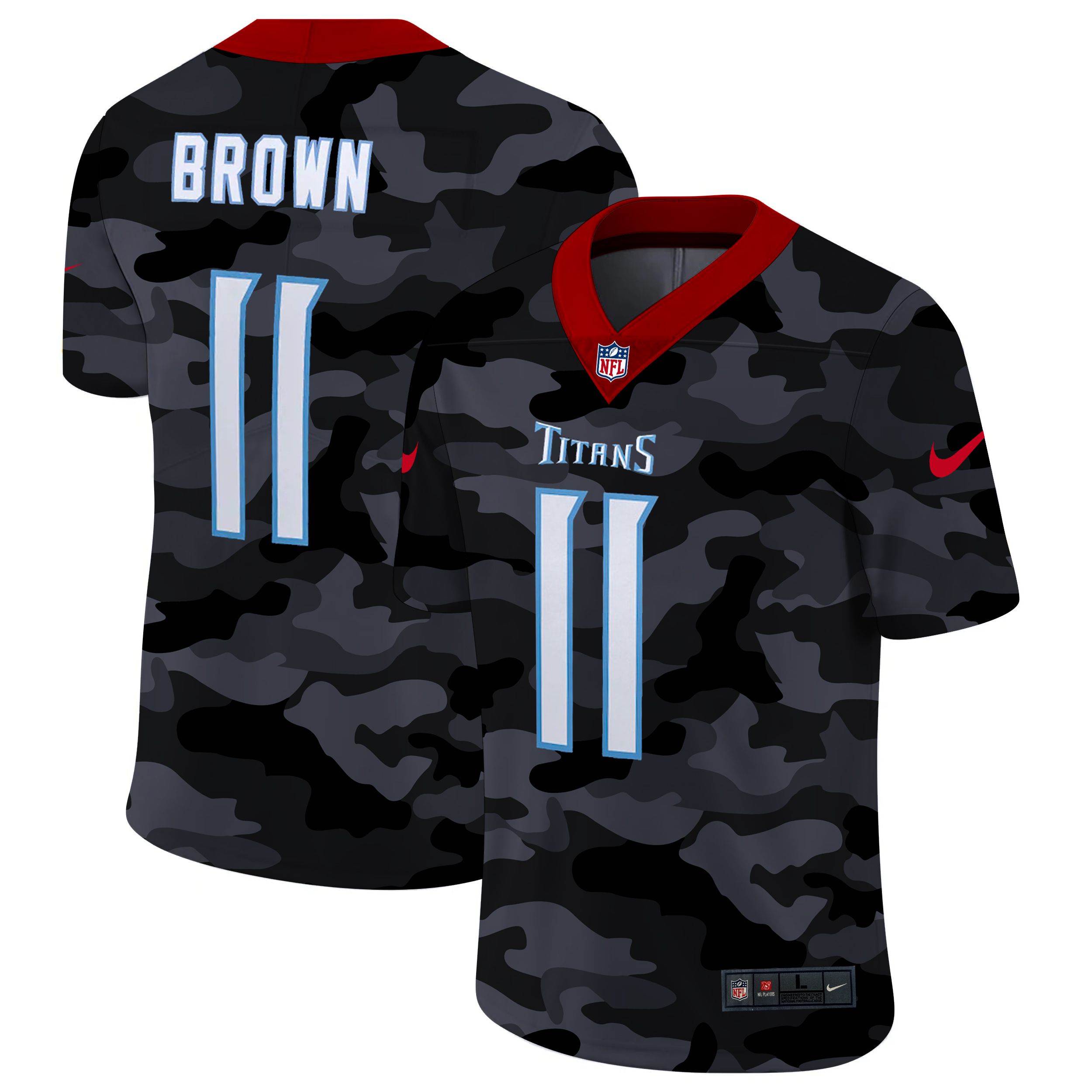Men Tennessee Titans #11 Brown 2020 Nike 2ndCamo Salute to Service Limited NFL Jerseys